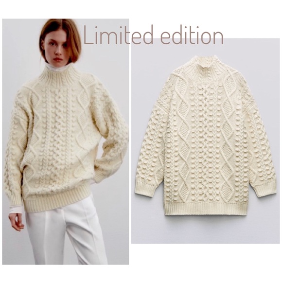 Zara structured knit limited edition chunky textured 3D raised knit - Picture 1 of 11